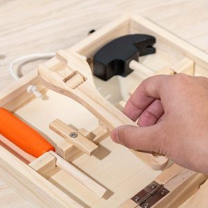 Kids Tool Set, Pretend Play Toddler Wooden Tool Toys With Tool Box, Educational DIY STEM Toys For Boys And Girls