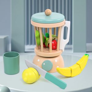 Wooden Felt Fruit Juicer Playset for Kids - Pretend Play Kitchen Toy Set for Early Learning, Educational Gift for Eid & Christmas