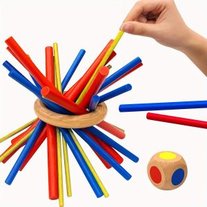 Three Colors Three Difficulties: Wooden Stick Game - Educational Children's Toy - Balance and Patience Training - Suitable for Ages 3-14 - Perfect for Christmas and Thanksgiving Parties