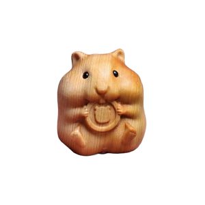 Small Animal Statues Wooden Hand Carved Arborvitae Wood Cute Mini Sculpture