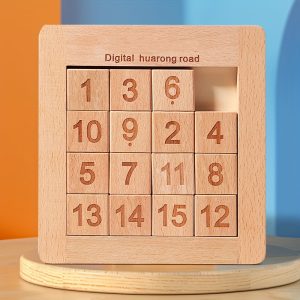 Wooden Digital Huarong Road Puzzle: Enhance Your Child'S Cognitive Skills with This Classic Game