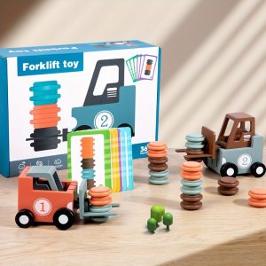 Wooden Forklift Brain Teaser - Educational STEM Learning Game for Youngsters