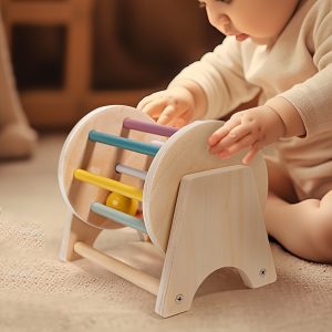 Interactive Wooden Rolling Drum Building Blocks - Enhance Logic, Hand-Eye Coordination & Auditory Skills with Fun Educational Toy