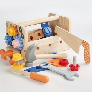 Wooden Early Education Multi-Functional Tool Set for Kids - STEM Learning Toy with Interchangeable Parts, Puzzle Building Blocks, and Accessories - Educational Playset for Boys and Girls, Ages 3-6 - Ideal for Christmas and Birthday Gifts