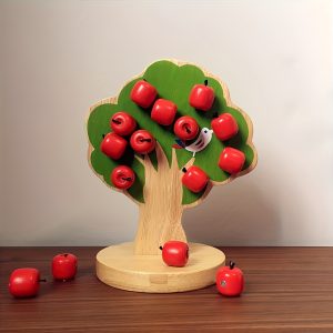 Multifunctional Educational Toy, Fruit Picking Wooden Apple Tree Early Education Enlightenment Toy